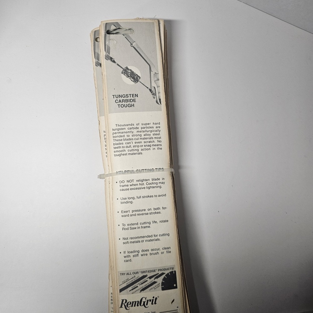 RemGrit‎ Tungsten Carbide Rod Saw Blades Lot of 21 Packs 12in NOS Grit Edge - Picture 4 of 7